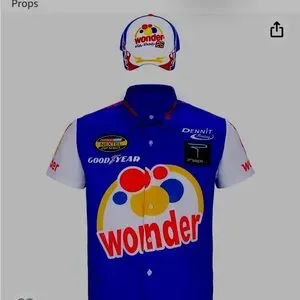 Wonder bread race Halloween costume shirt and hat.Ricky Bobby style Sz large